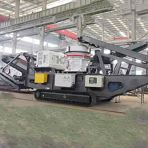 Concasseur mobile à cône très demandé pour l'exploitation minière, prix usine, pour minerai de cuivre, quartzite, calcaire, avec moteur central et composants PLC - Product Image 1