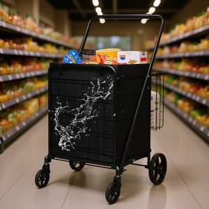 Carrito de Compras de Gran Capacidad, 330 Libras, con Dos Cestas, Ruedas Giratorias de 360 Grados, Plegable, Resistente - Product Image 2