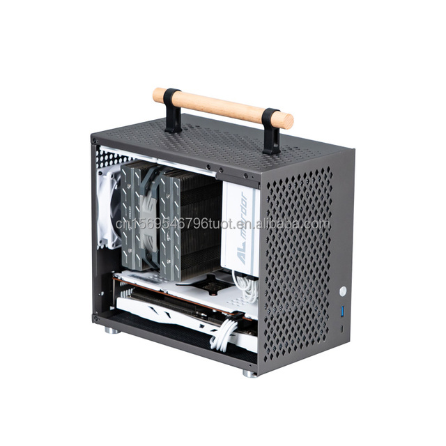 P70 All Aluminum Mini ITX Handheld SFX Desktop Gaming Computer Case with USB Port Non-C24U35A4 Small Plug-in Case All in One Pc