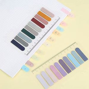 Morandi Color PET Index Paste Writable Custom Book Label Students Tear-Notepad Self-Adhesive Transparent Tabs School Use - Product Image 4