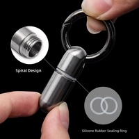 Porte-clés en alliage de titane, boîte de rangement portable pour pilules, étanche, format poche