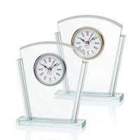 Horloge en cristal transparente personnalisée avec mécanisme, logo et design moderne, coffret cadeau, gravure UV/laser pour cadeaux de mariage