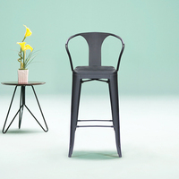 Tabouret de Bar en métal empilable avec dossier haut, chaise de Bar avec dossier, Offre Spéciale