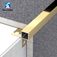 Bande de finition carrée en acier inoxydable chromé pour carrelage, fournisseur Hero Metal, noir, 10 mm, pour coins muraux