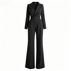 Completo tailleur <span class=keywords><strong>pantalone</strong></span> rosso senza maniche <span class=keywords><strong>taglie</strong></span> <span class=keywords><strong>forti</strong></span>, in tessuto a tinta unita, con bottoni, stile blazer, per ufficio e occasioni formali, con pantaloni a gamba larga - Product Image 6