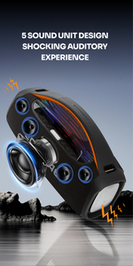 Haut volume portable sans fil pour haut-parleur Bluetooth RGB LED Subwoofer longue durée de vie de la batterie pour système audio de <span class=keywords><strong>danse</strong></span> carrée en plein air - Product Image 4