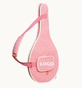 Estuche de Tenis Rosa de Tela de Rizo, Bolsa Deportiva para Raqueta de Tenis, Bádminton, con Correa para el Hombro - Product Image 1