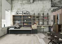 Lit Murphy double king-size moderne, dernier mobilier de chambre à coucher en bois avec style de panneau souple, designs de chambre à coucher à domicile