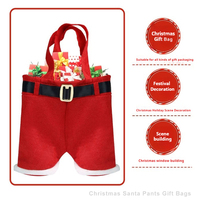 Sac fourre-tout de luxe personnalisé avec logo, motif pantalon de Père Noël, pour vin, bonbons, cadeaux de fête et rangement