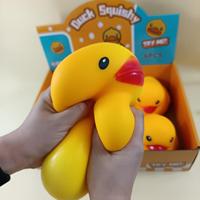 Grand Canard Jaune Géant en Caoutchouc Souple à Rebond Lent, Jouet Anti-Stress Ultime pour la Décompression et la Purification
