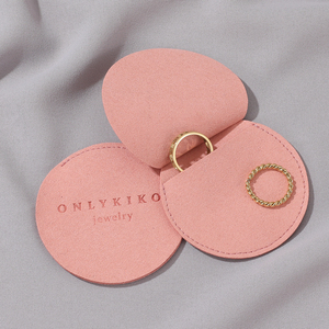 Hot Sale EleQueen Custom Logo Luxury Microfiber Jewelry Packaging Bags Portable Modern Round Pouch for Rings Earrings Necklace - Product Image 3