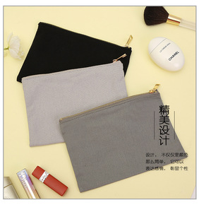 Borsa per il trucco da toilette con Logo personalizzato resistente per Make Up in tela di cotone fai da te - Product Image 5