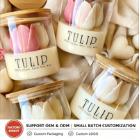 Bougie parfumée en cire de soja écologique, faite à la main, avec logo personnalisé et design tulipe, dans un bocal en verre, décoration de Noël pour la maison, cadeaux de mariage