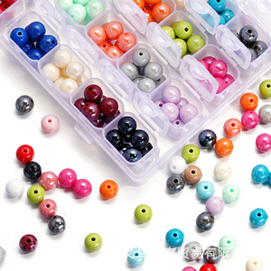 Cuentas acrílicas de 10mm chapadas en color sólido para joyería DIY, pulseras, collares, accesorios para niños - Product Image 3