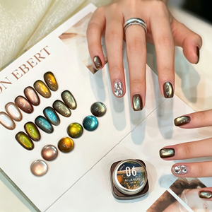 AILANUO – Kit de vernis à ongles gel effet œil de chat 6 couleurs, avec perles de verre et pierres, gel UV œil de chat toutes saisons pour salon de manucure - Product Image 2