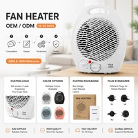 Radiateur soufflant électrique ovale portable avec thermostat, 3 modes de chauffage (chaud, très chaud), 2000W, contrôle automatique de la température, résistant au feu