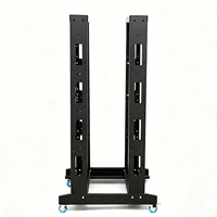 Rak Server Mobile 12U 550*600*600MM 19 Inch Dua Kolom Jalur Ganda Terbuka, Material Baja Canai Dingin SPCC, Kedalaman 600mm
