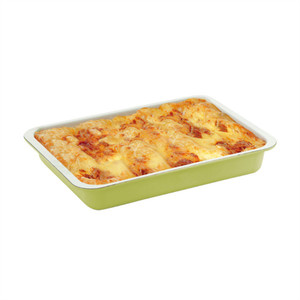 2021 publicidad rectángulo al por mayor colorido encanto exhibición hierro cubiertos comida rápida cocina blanco servir almuerzo esmalte bandeja - Product Image 2