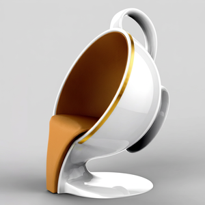 Fauteuil de salon moderne en forme de tasse à café, siège d'appoint en cuir PU blanc, mobilier pour hôtel et café - Product Image 1