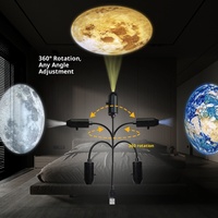 Projecteur de logo ciel étoilé et lune, veilleuse avec lumière blanche chaude, alimenté par USB, chambre à coucher, Noël, fond de selfie