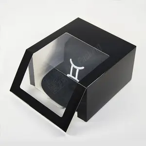 Wholesale Snapcap Box Custom Logo Baseball Cap Hat Paper Box With Window Cap Gift Box Packaging With Your Logo Print
