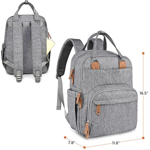 Sac à dos de sport ouvert personnalisable style vintage avec matelas à langer, en polyester imperméable, capacité 20-37L pour voyage et confort bébé - Product Image 4