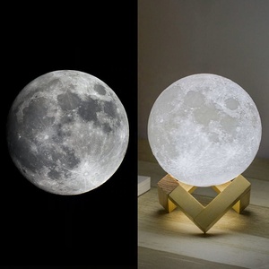 Lámpara de mesa táctil para escritorio, luz Led de noche, Luna <span class=keywords><strong>3d</strong></span>, con Bola de acrílico, Base de Abs y cargador Usb - Product Image 5