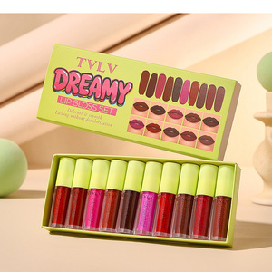 Set de Brillo Labial en Caja, 10 Colores, Lápiz Labial Líquido Hidratante, Brillo Labial de Larga Duración - Product Image 1