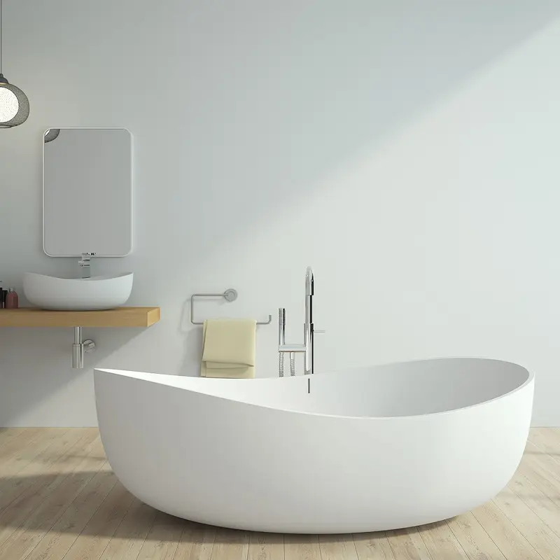 Oval soaking bathtub solid surface bathtub for hotel Exports of the United States