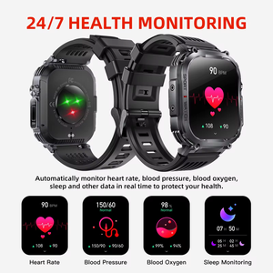 สมาร์ทวอทช์หน้าจอใหญ่ 2.02 นิ้ว สำหรับผู้ชาย รองรับการโทรผ่านบลูทูธ กันน้ำ 3ATM วัดอัตราการเต้นของหัวใจ มีไฟฉาย นาฬิกาออกกำลังกาย ขายส่งจากโรงงาน - Product Image 3