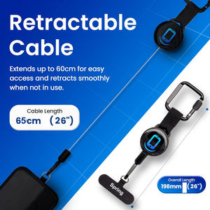 वसंत आउटडोर फोन लॉक प्रो रिट्रेटेबल कीचेन मजबूत तनाव विरोधी उपकरण टेलीस्कोपिक बैज फोन धारक - Product Image 2