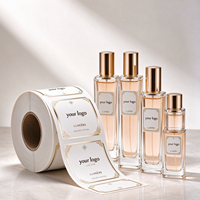 Étiquettes personnalisées de luxe en feuille d'or pour flacons de parfum, autocollants en papier imperméables pour emballages de parfums et eaux de parfum