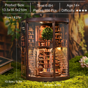 <span class=keywords><strong>Puzzle</strong></span> 3D in Legno Creativo, Kit Casa delle Bambole in Miniatura, Blocchi da Costruzione per Esposizione e Artigianato - Product Image 4