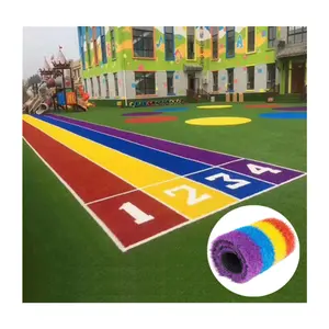 Césped <span class=keywords><strong>Artificial</strong></span> de Arco Iris de 25mm de Altura, Césped Sintético para Exteriores, Jardín de Infancia - Product Image 1