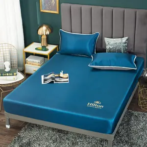De gros lit coton famille-Draps de lit en Satin pour la maison et la famille, ensemble de literie de luxe, doux, 4 couleurs au choix, 3 pièces, livraison gratuite