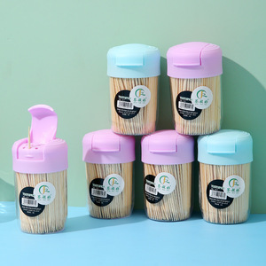 <b>Toothpick</b> Holder Portable Flip Top Bamboo <b>Toothpicks</b> Storage Box With Lid For Home And Travel Use - Product Image 1