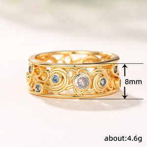 Anillo de Dama con Diseño de Lágrimas de Sirena al Estilo Palacio y Arte de Van Gogh - Product Image 3
