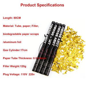 Cannone e Lanciatore Elettronico di <span class=keywords><strong>Coriandoli</strong></span> <span class=keywords><strong>Biodegradabili</strong></span> da 80 cm per Rivelazione del Sesso, Portata 3-15m, Blu Rosa, Forniture per Feste di Matrimonio - Product Image 3