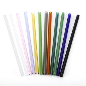 10mm cannucce di vetro colorato vari colori tazza bere cannucce con 2 dritto 2 curvo 1 spazzola Bar accessori - Product Image 3