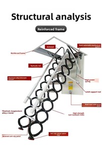Scaletta interna soppalco montato a soffitto <span class=keywords><strong>mansarda</strong></span> retrattile che estende le scale - Product Image 6