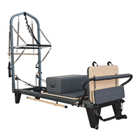 VOG VOG-PL013A Machine de Pilates semi-élevée en alliage d'aluminium avec ressorts allemands, barre de repose-pieds réglable, durable et portable