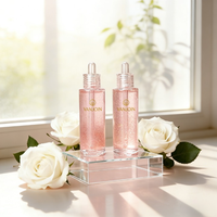 Flacon compte-gouttes en verre à épaule plate personnalisé de 30 ml, 1 oz, 50 ml, 100 ml, 4 oz pour sérum et huile essentielle capillaire avec compte-gouttes transparent