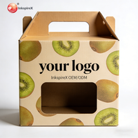 Emballage de Boissons Personnalisé, Boîte en Papier pour Fruits Kiwi, Emballage de Fruits, Boîte en Carton, Boîte d'Emballage de Fruits de 2 kg avec Poignée