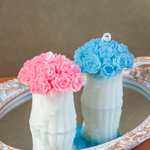 A grandezza naturale nuovo stampo a forma di candela fiore palmare in resina angelo san valentino rosa Bouquet per aromaterapia candela decorazione stampo in Silicone - Product Image 3