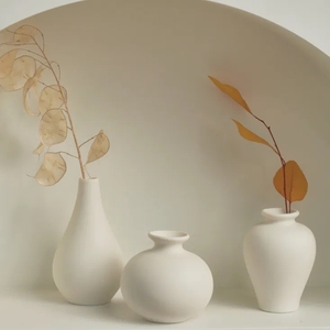 Florero de cerámica blanco moderno, mini <span class=keywords><strong>floreros</strong></span> para decoración del hogar - Product Image 4
