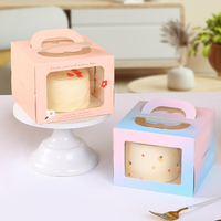 Vente en gros boîte à dessert personnalisée 3 4 6 boîte en papier pour gâteau à emporter avec planches et fenêtre boîte d'emballage pour gâteau