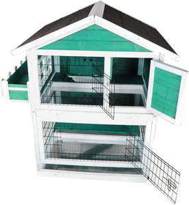 Huiskooi Buiten Cavia Kooi Op Wielen Konijnenkooi Huisdier Konijnenhok Houten Met Uittrekbaar Dienblad Kippenhok Waterdicht Dak - Product Image 2