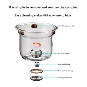 Nhà máy nóng bán 800ml tách nước huyền diệu Kính ấm trà với lọc và tay cầm bằng gỗ - Product Image 2