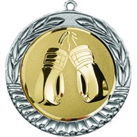 Médaille de boxe en or Noble Premium avec couronne de laurier complexe et motif de gants Prix sportif haut de gamme