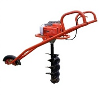 Moteur à essence 63cc 1200W 2 temps/4 temps, tarière de forage de terre en fer avec couple maximal de 48,97 lb-pi